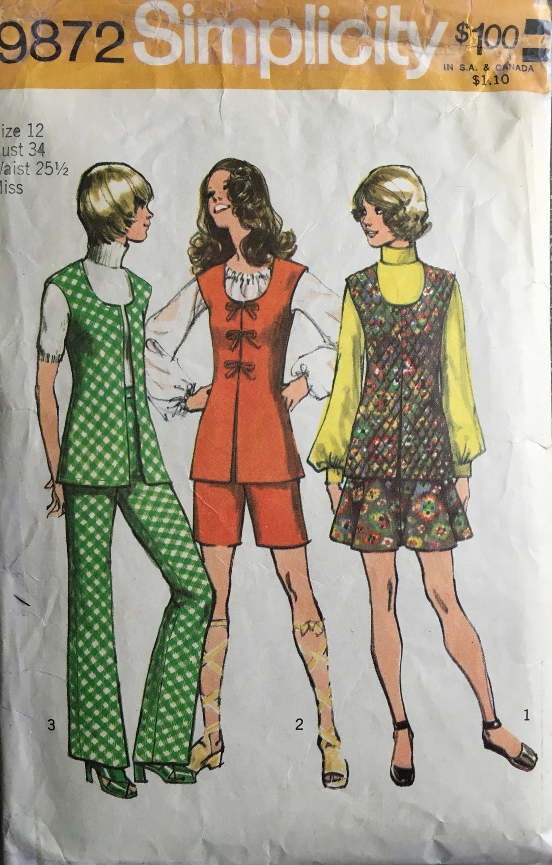 Simplicity 9872 Sewing Pattern (Vintage) CUT