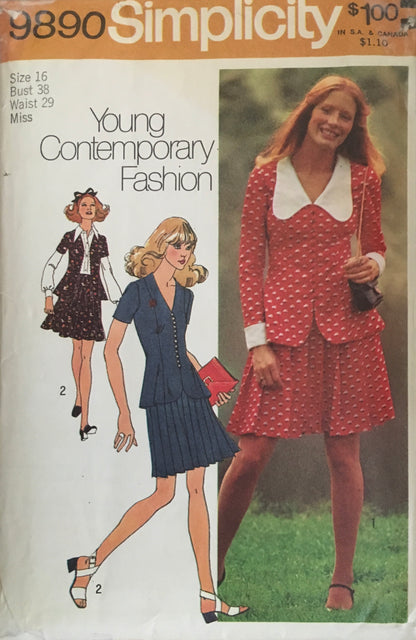 Simplicity 9890 Sewing Pattern (Vintage) CUT
