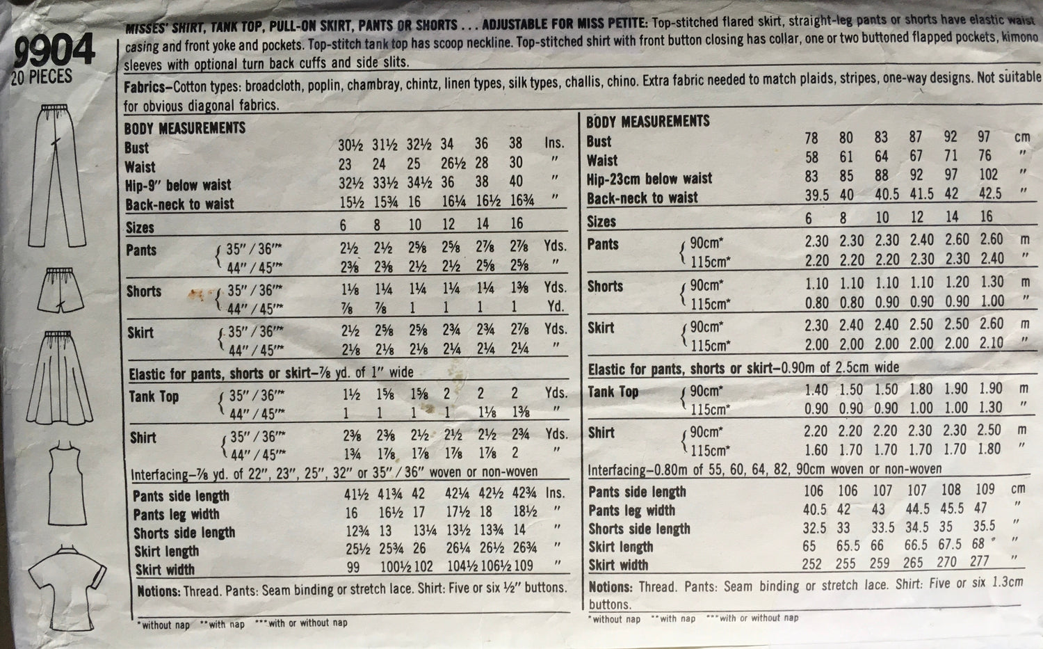 Simplicity 9904 Sewing Pattern (Vintage) CUT