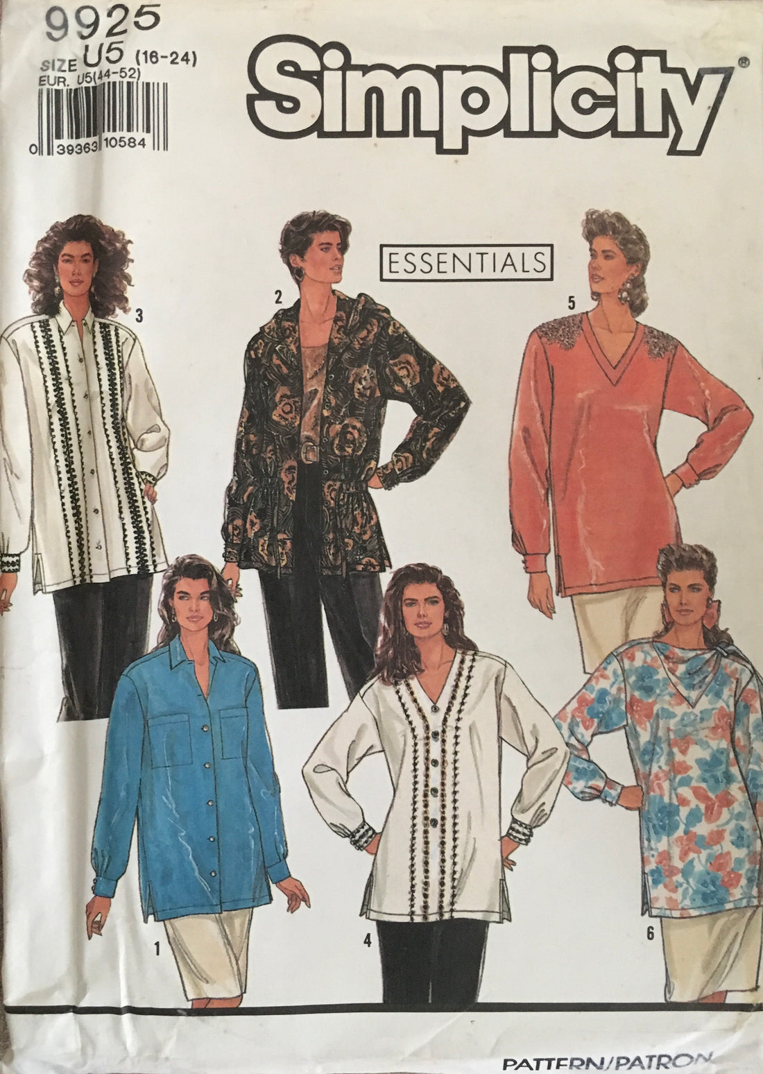 Simplicity 9925 Sewing Pattern (Vintage) UNCUT