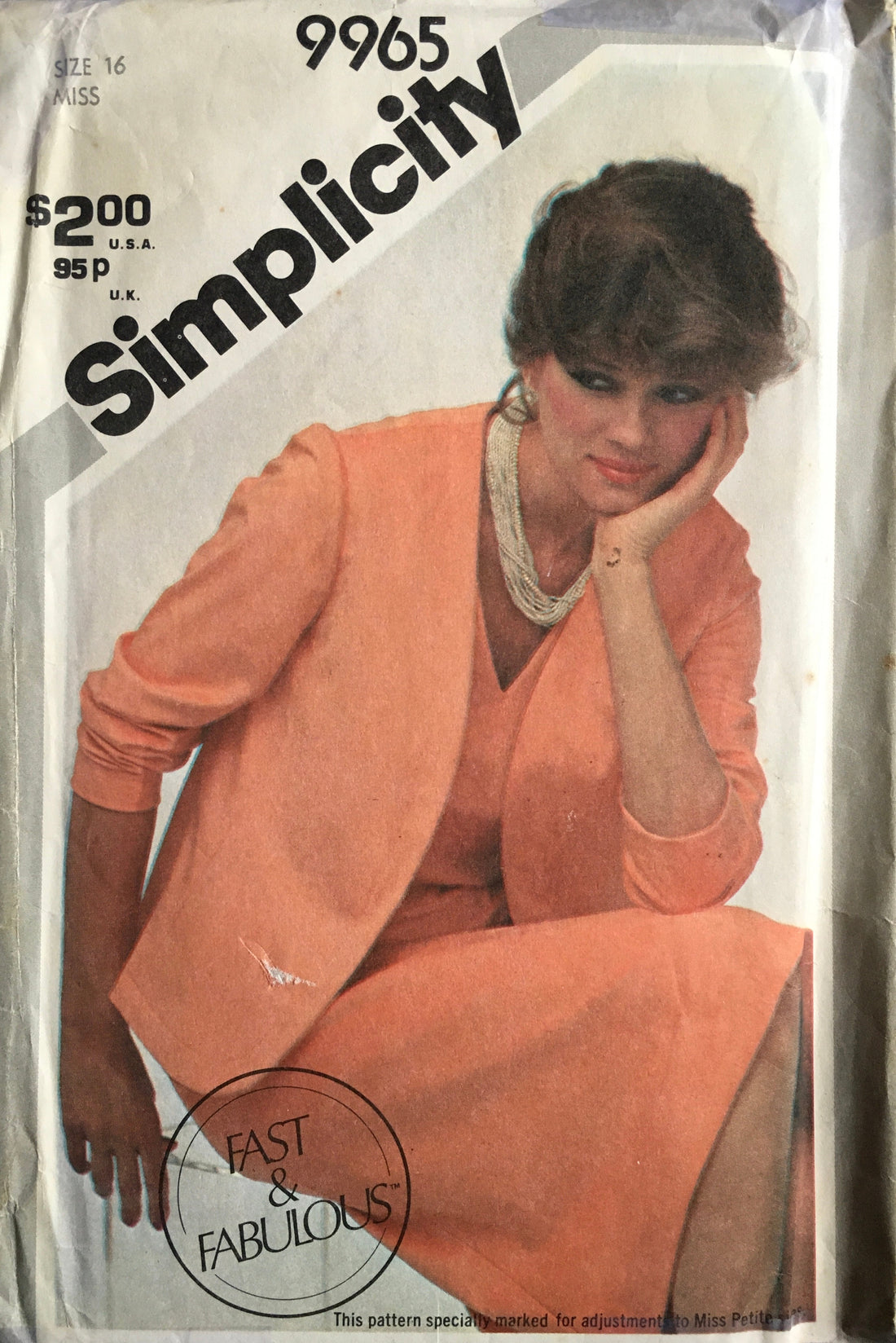 Simplicity 9965 Sewing Pattern (Vintage) UNCUT