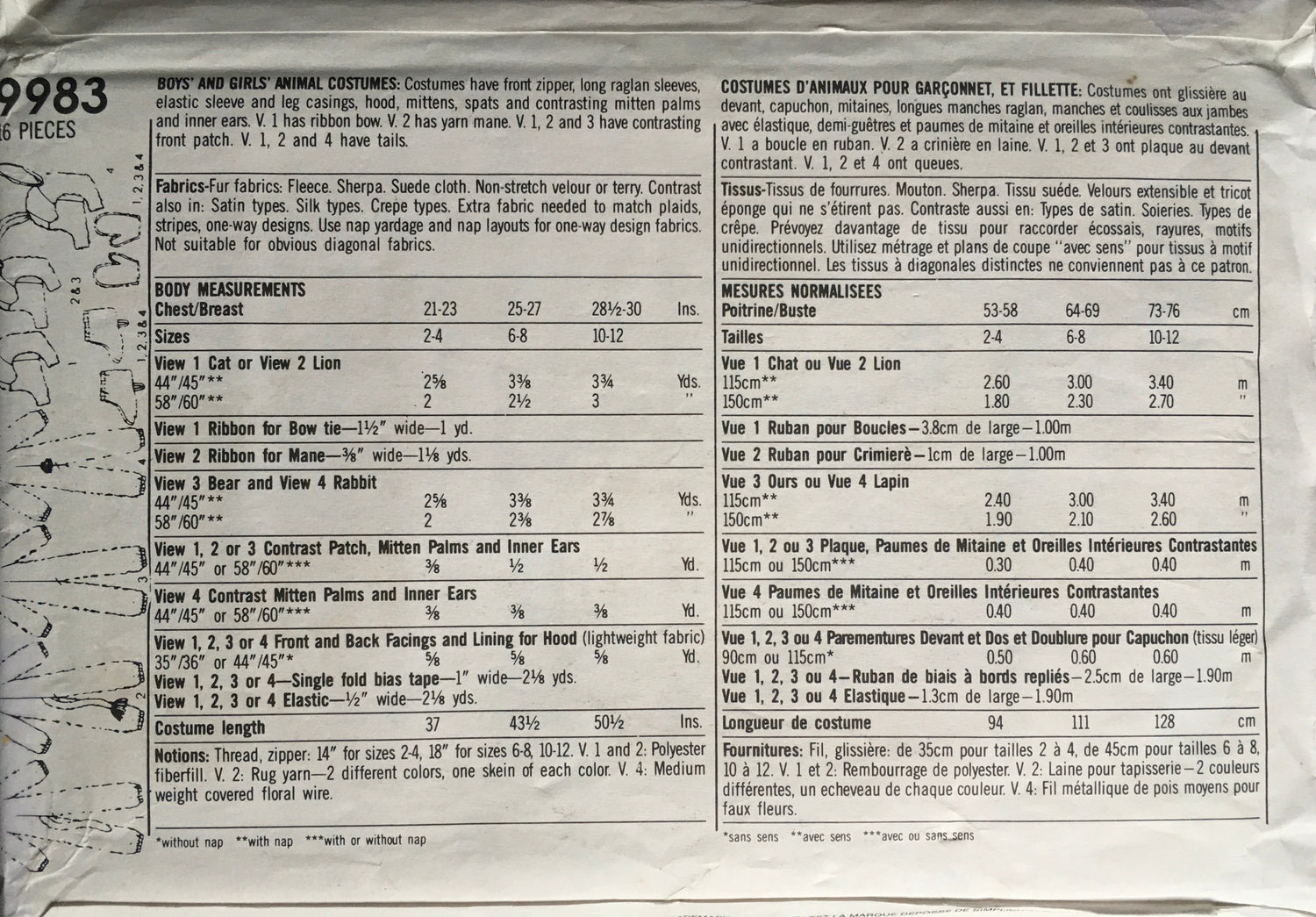 Simplicity 9983 Sewing Pattern (Vintage) CUT