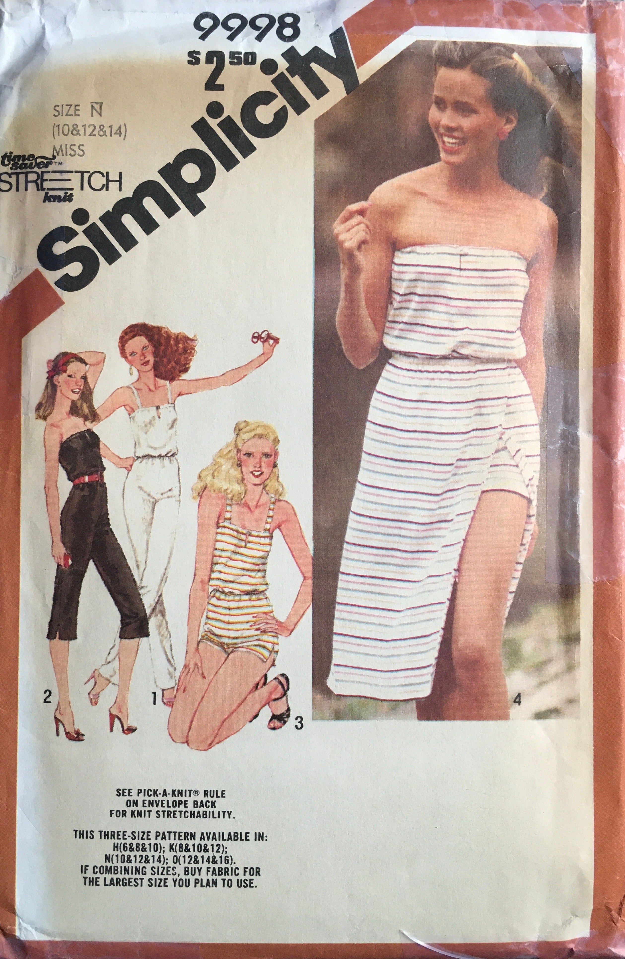 Simplicity 9998 Sewing Pattern (Vintage) UNCUT
