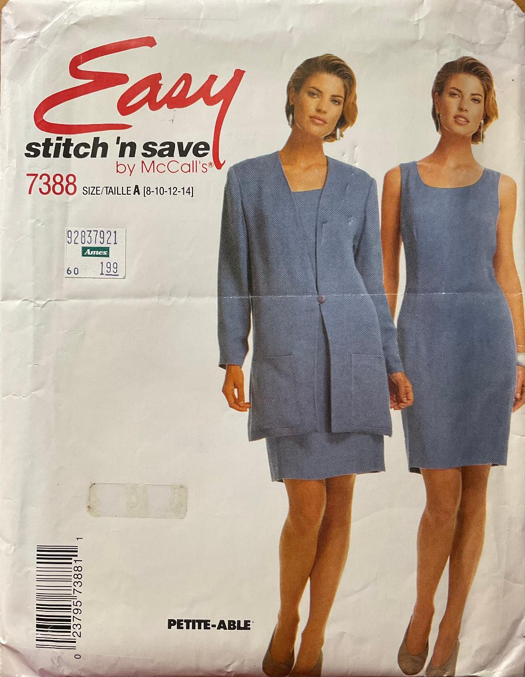 Stitch’n Save 7388 Sewing Pattern (Vintage) UNCUT