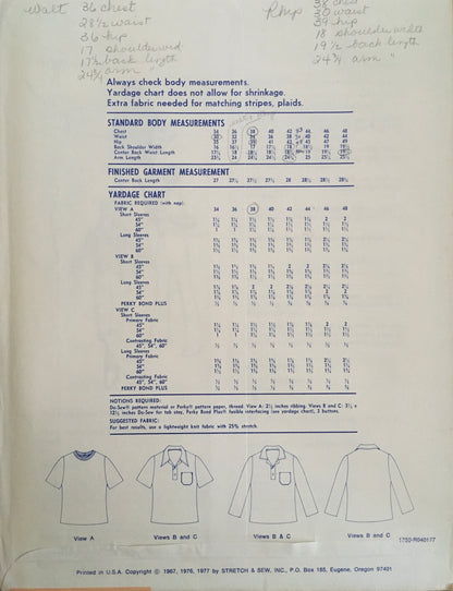 Stretch &amp; Sew 1750 Sewing Pattern (Vintage) UNCUT