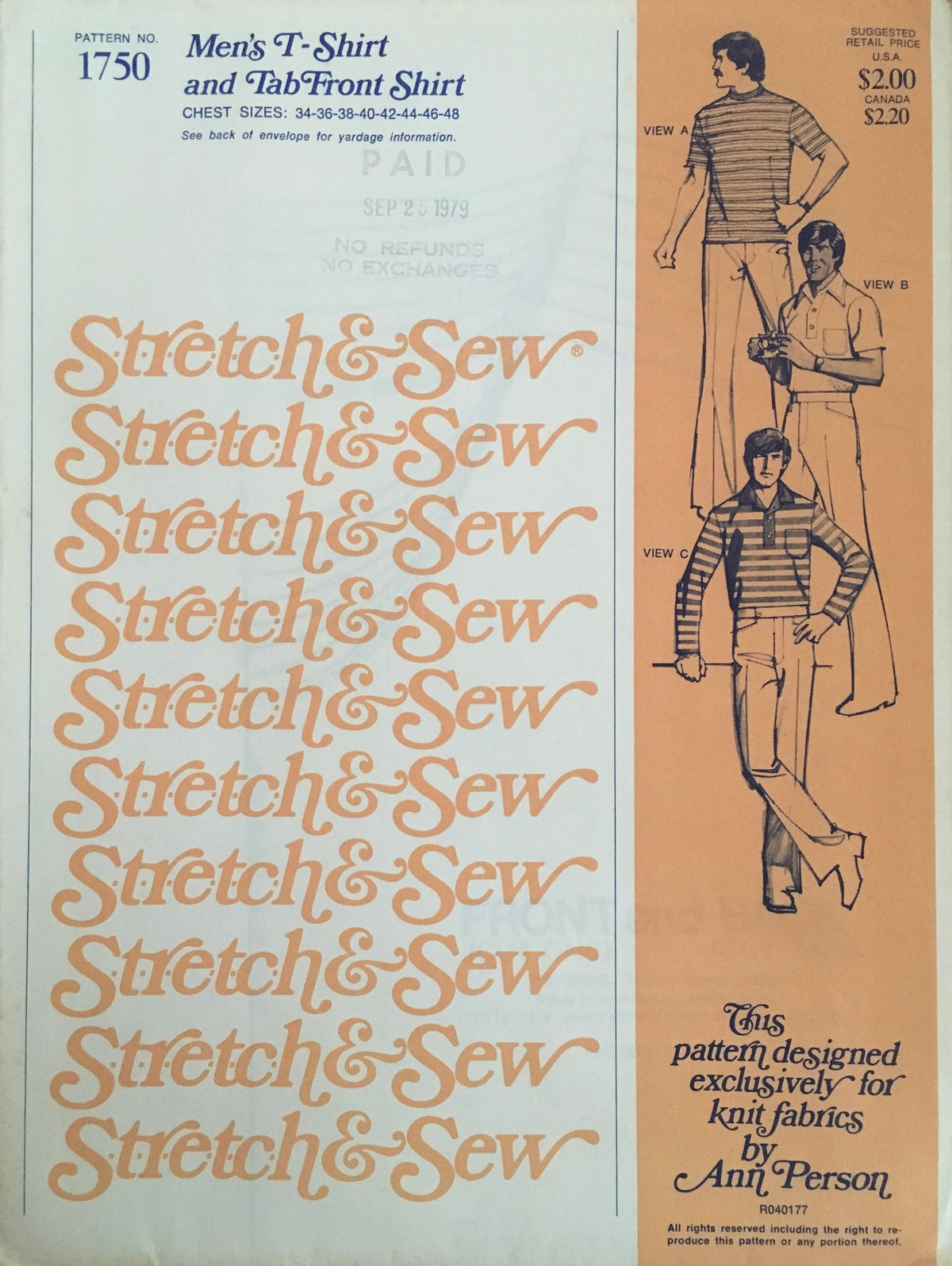 Stretch &amp; Sew 1750 Sewing Pattern (Vintage) UNCUT