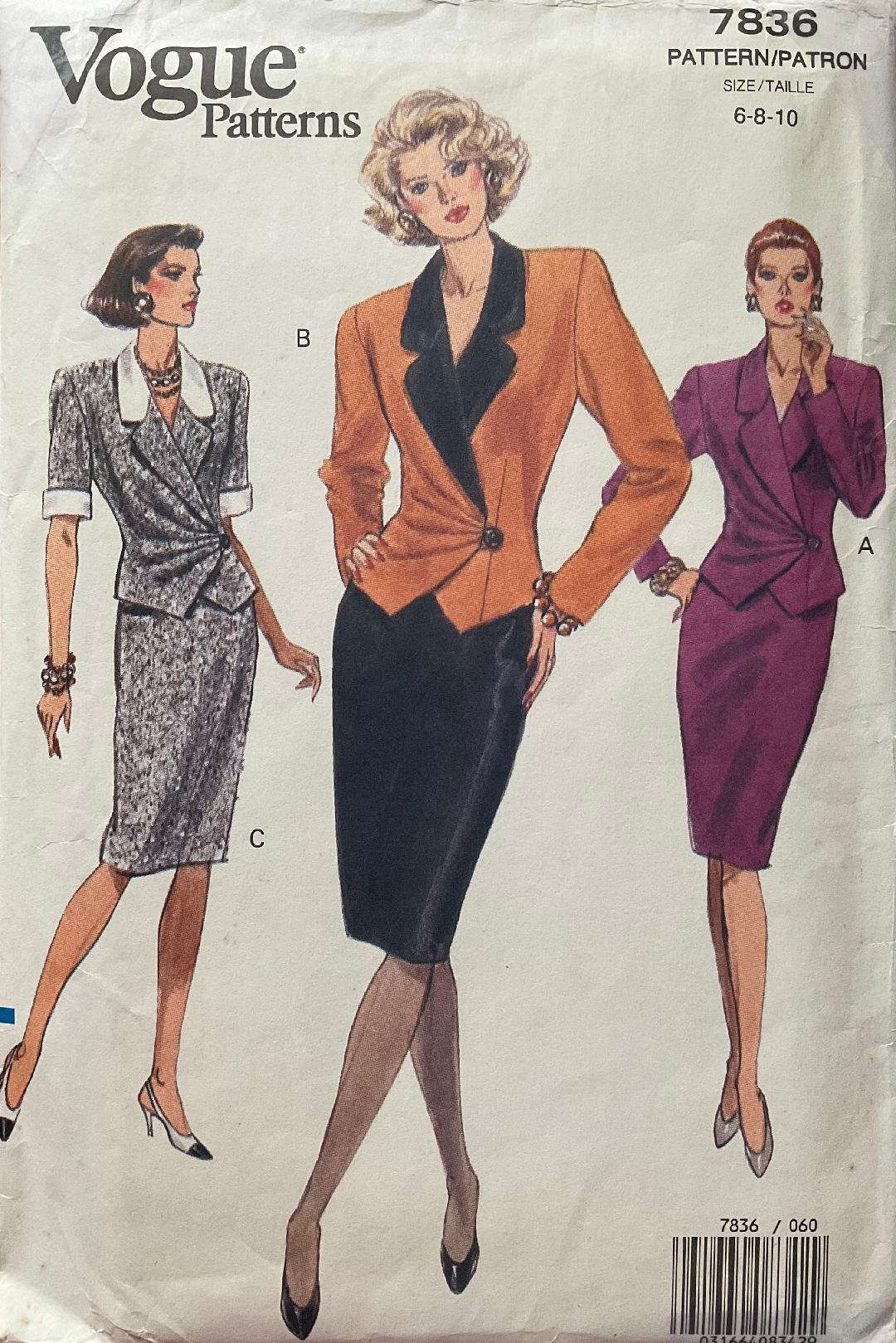 Vogue 7836 Sewing Pattern (Vintage) UNCUT