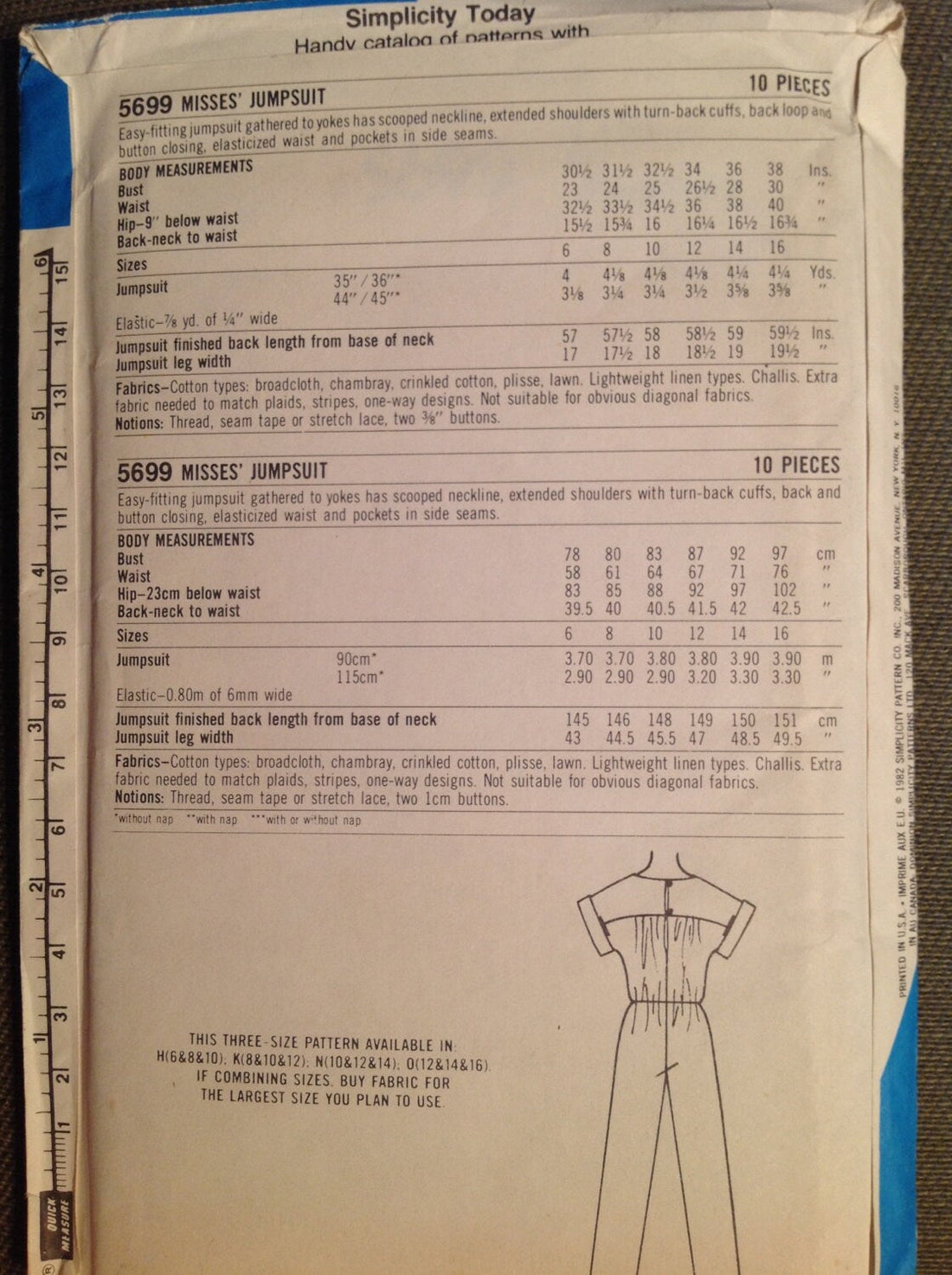 Simplicity 5699 Sewing Pattern (Vintage) UNCUT
