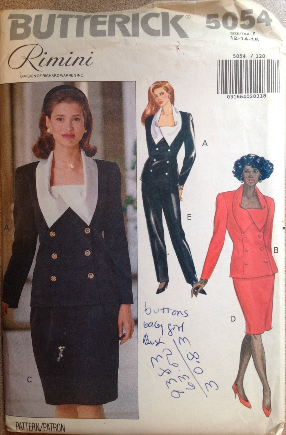 Butterick 5054 Sewing Pattern (Vintage) UNCUT