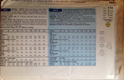 Butterick 5653 Sewing Pattern (Vintage) UNCUT