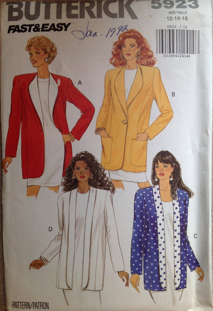 Butterick 5923 Sewing Pattern (Vintage) UNCUT