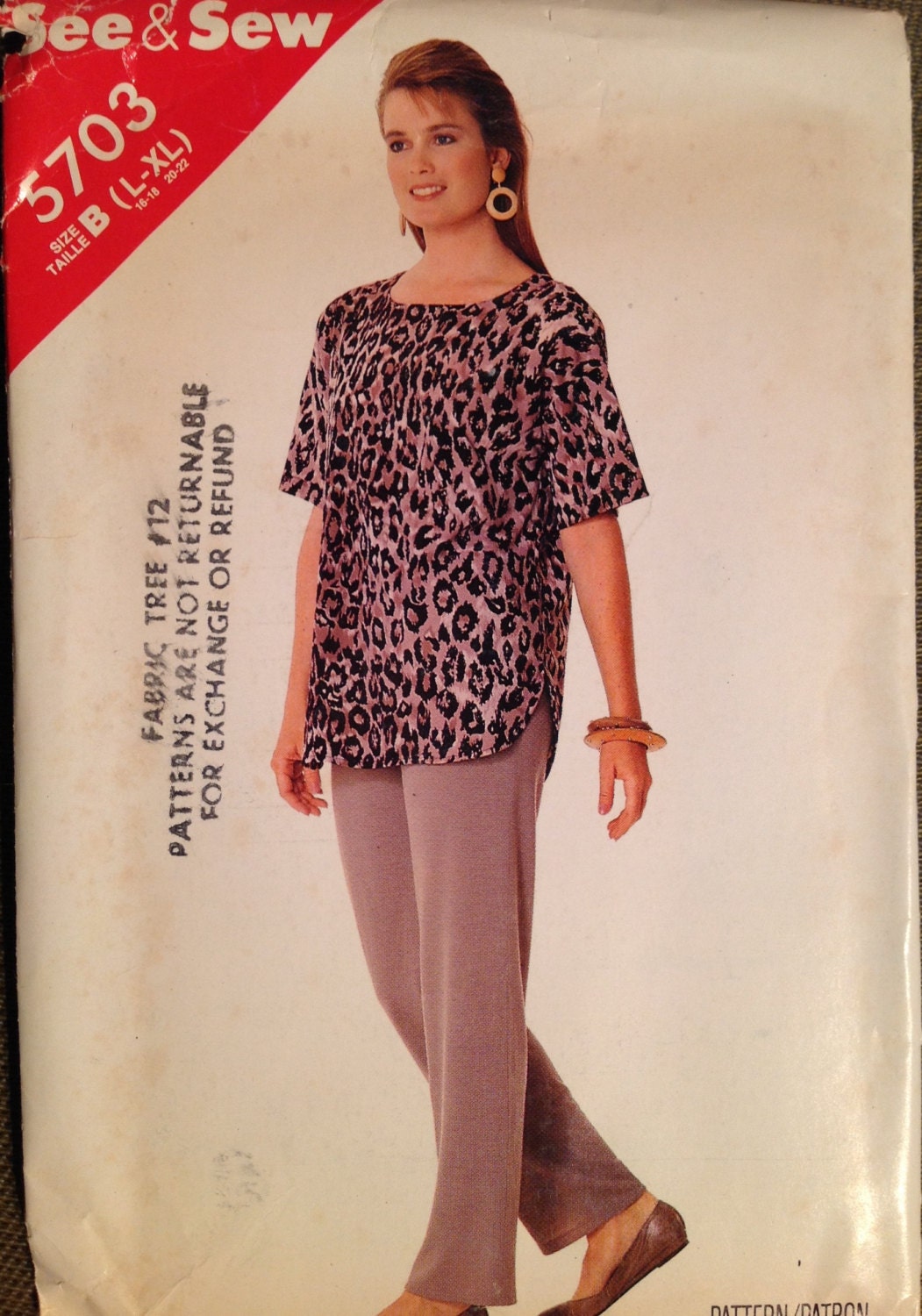 See &amp; Sew 5703 Sewing Pattern (Vintage) UNCUT/CUT