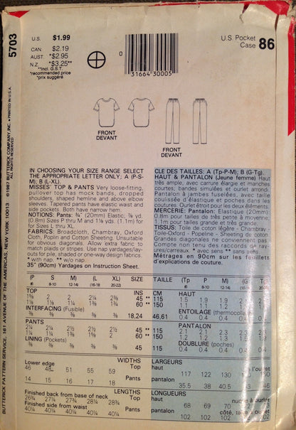 See &amp; Sew 5703 Sewing Pattern (Vintage) UNCUT/CUT