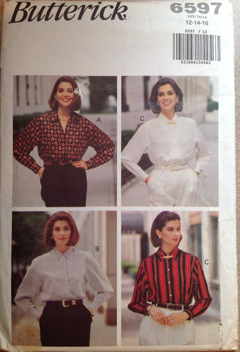 Butterick 6597 Sewing Pattern (Vintage) UNCUT