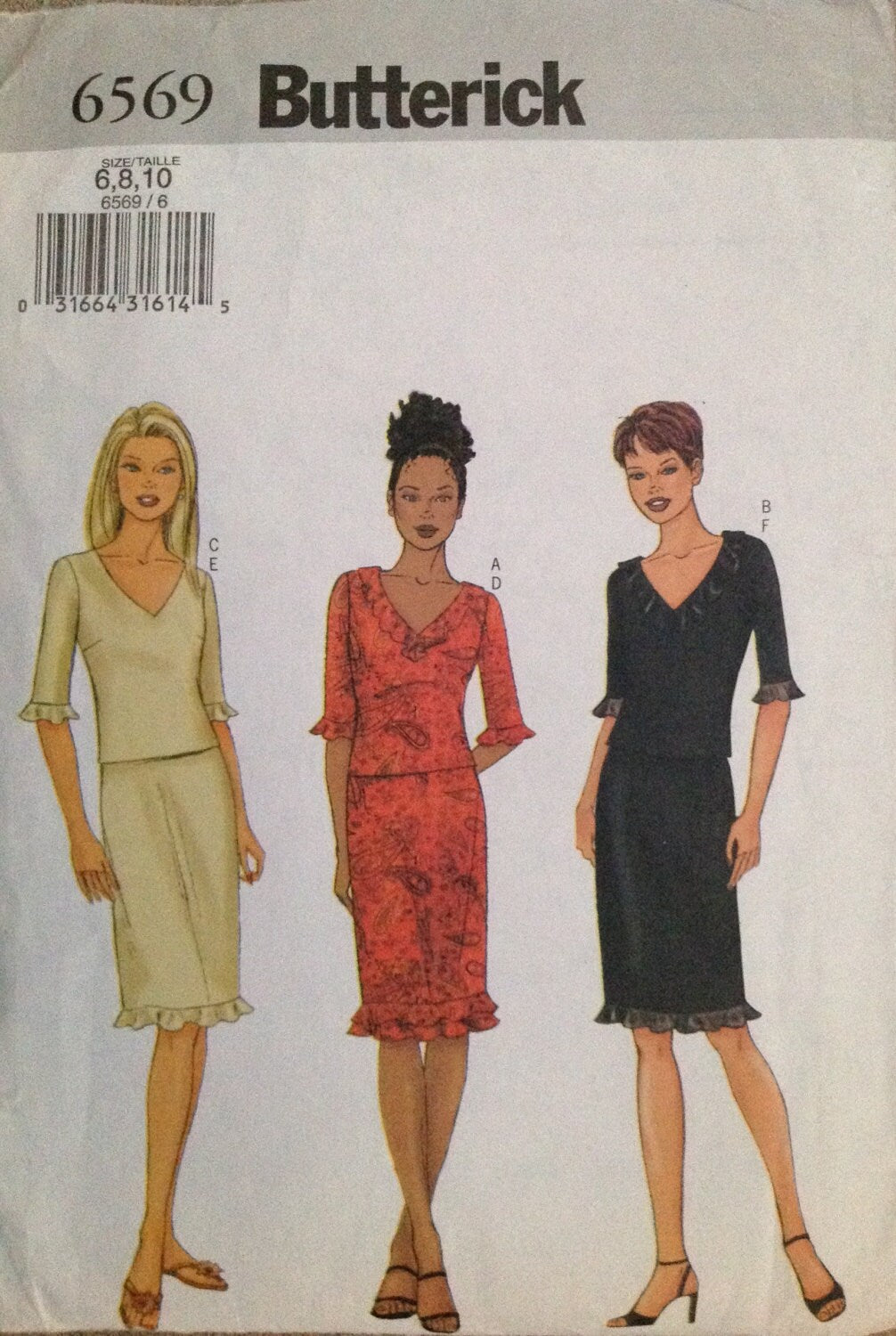 Butterick 6569 Sewing Pattern (Vintage) UNCUT