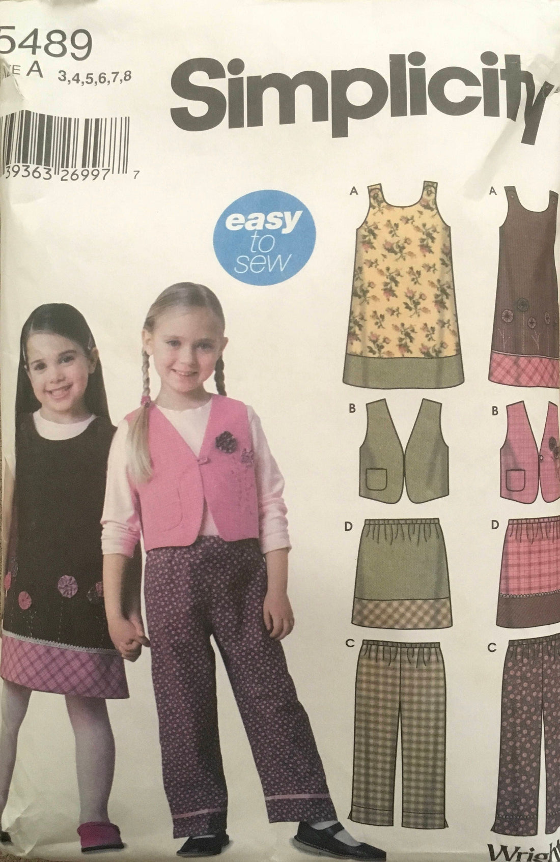 Simplicity 5489 Sewing Pattern (Vintage) CUT