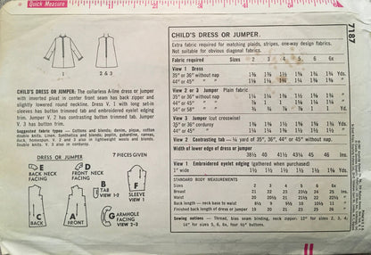 Simplicity 7187 Sewing Pattern (Vintage) CUT