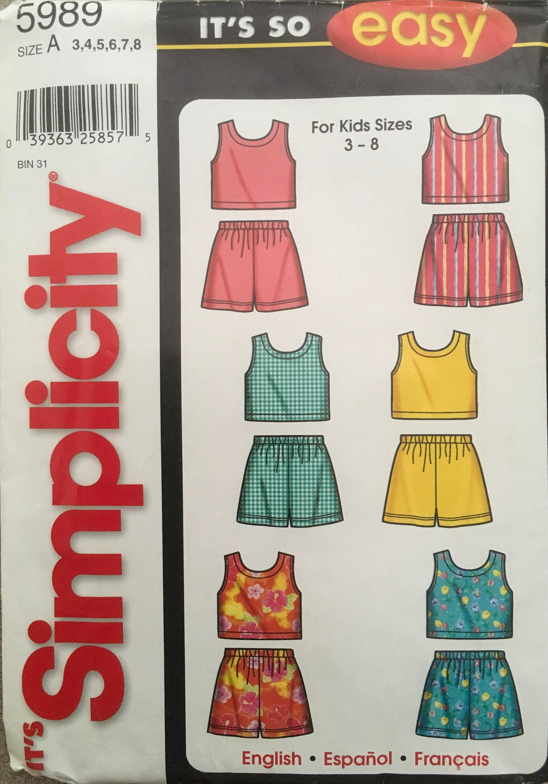 Simplicity 5989 Sewing Pattern (Vintage) CUT