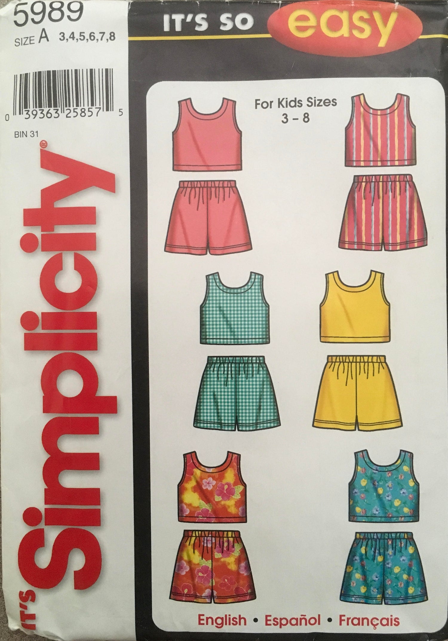 Simplicity 5989 Sewing Pattern (Vintage) CUT
