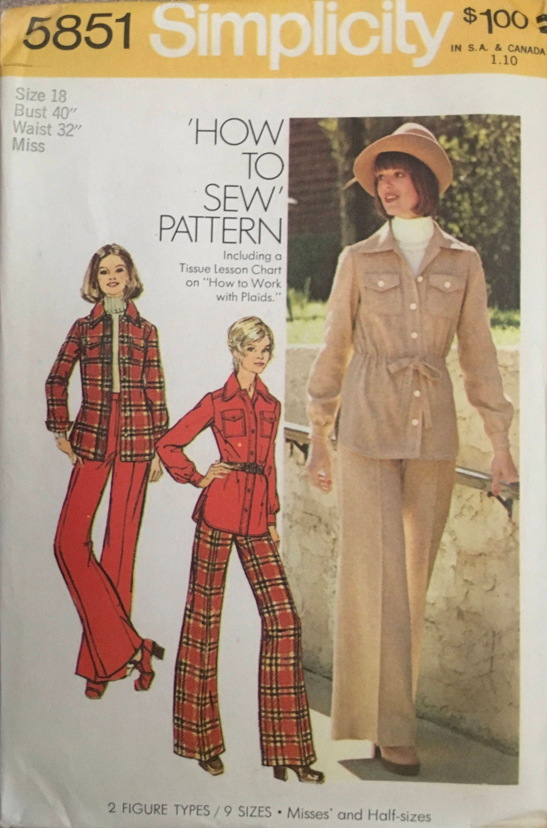 Simplicity 5851 Sewing Pattern (Vintage) UNCUT/CUT