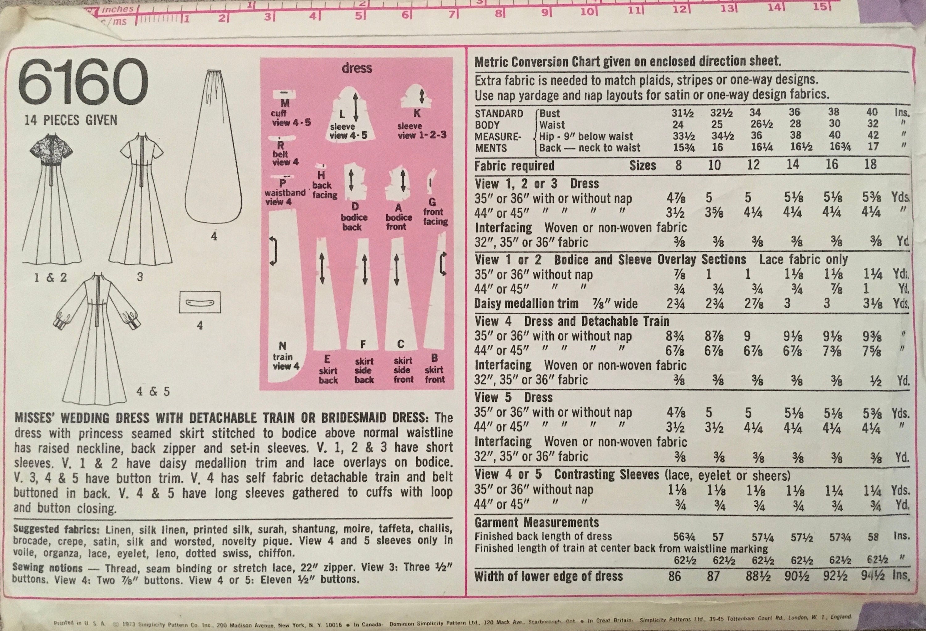 Simplicity 6160 Sewing Pattern (Vintage) UNCUT
