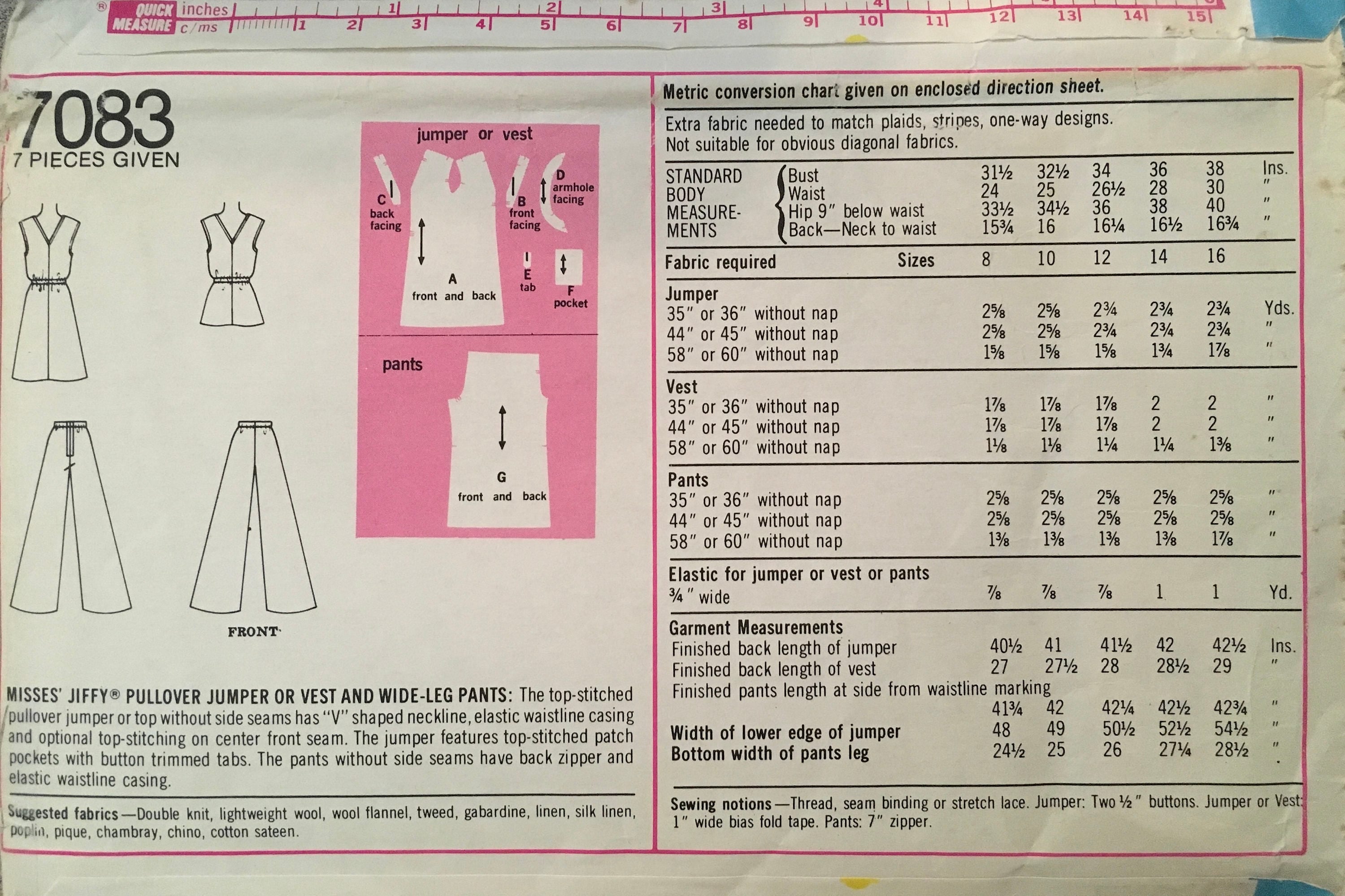 Simplicity 7083 Sewing Pattern (Vintage) UNCUT