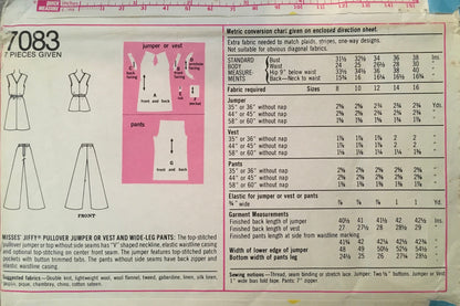 Simplicity 7083 Sewing Pattern (Vintage) UNCUT