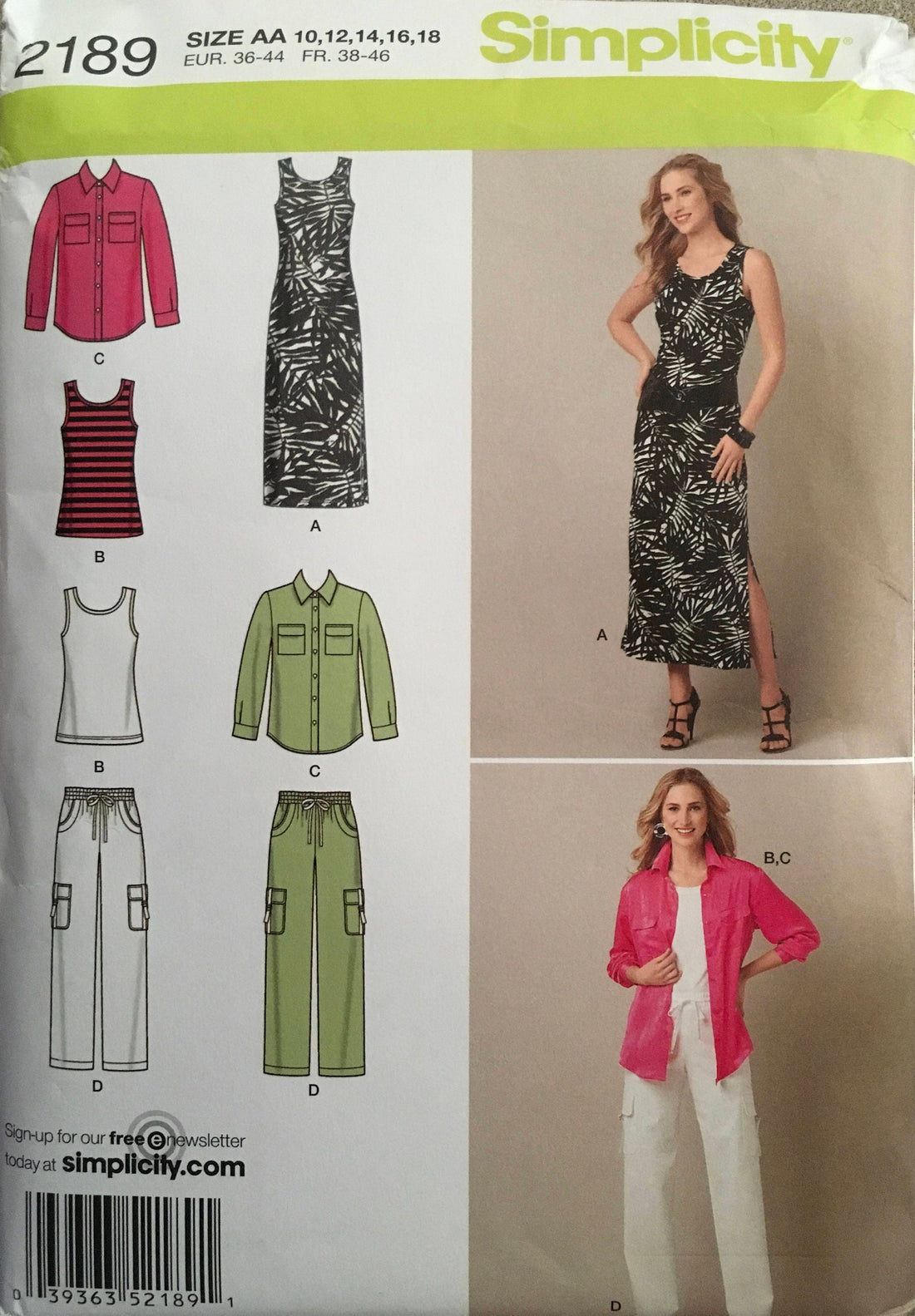 Simplicity 2189 Sewing Pattern UNCUT