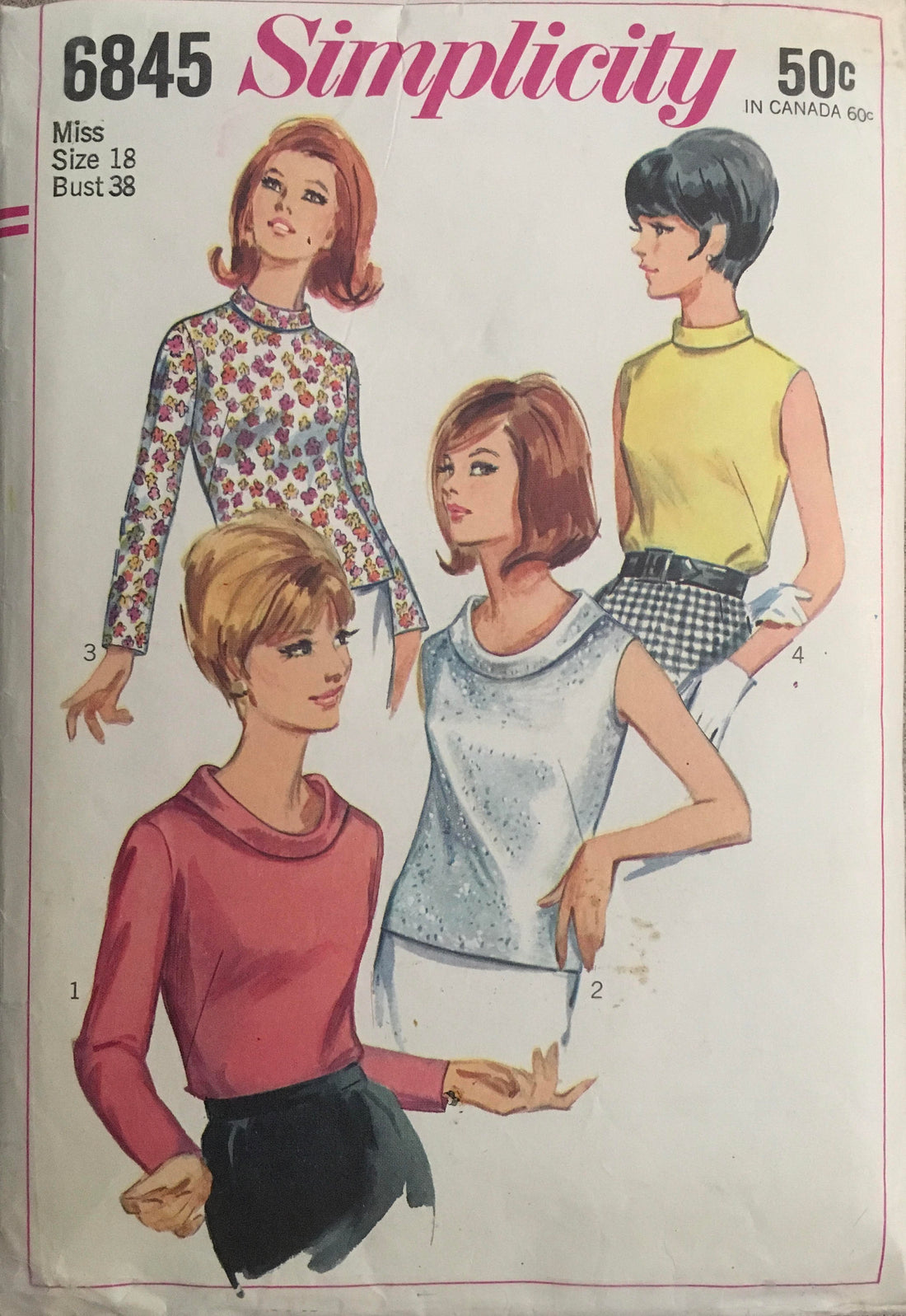 Simplicity 6845 Sewing Pattern (Vintage) CUT