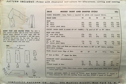 Simplicity 3655 Sewing Pattern (Vintage) CUT