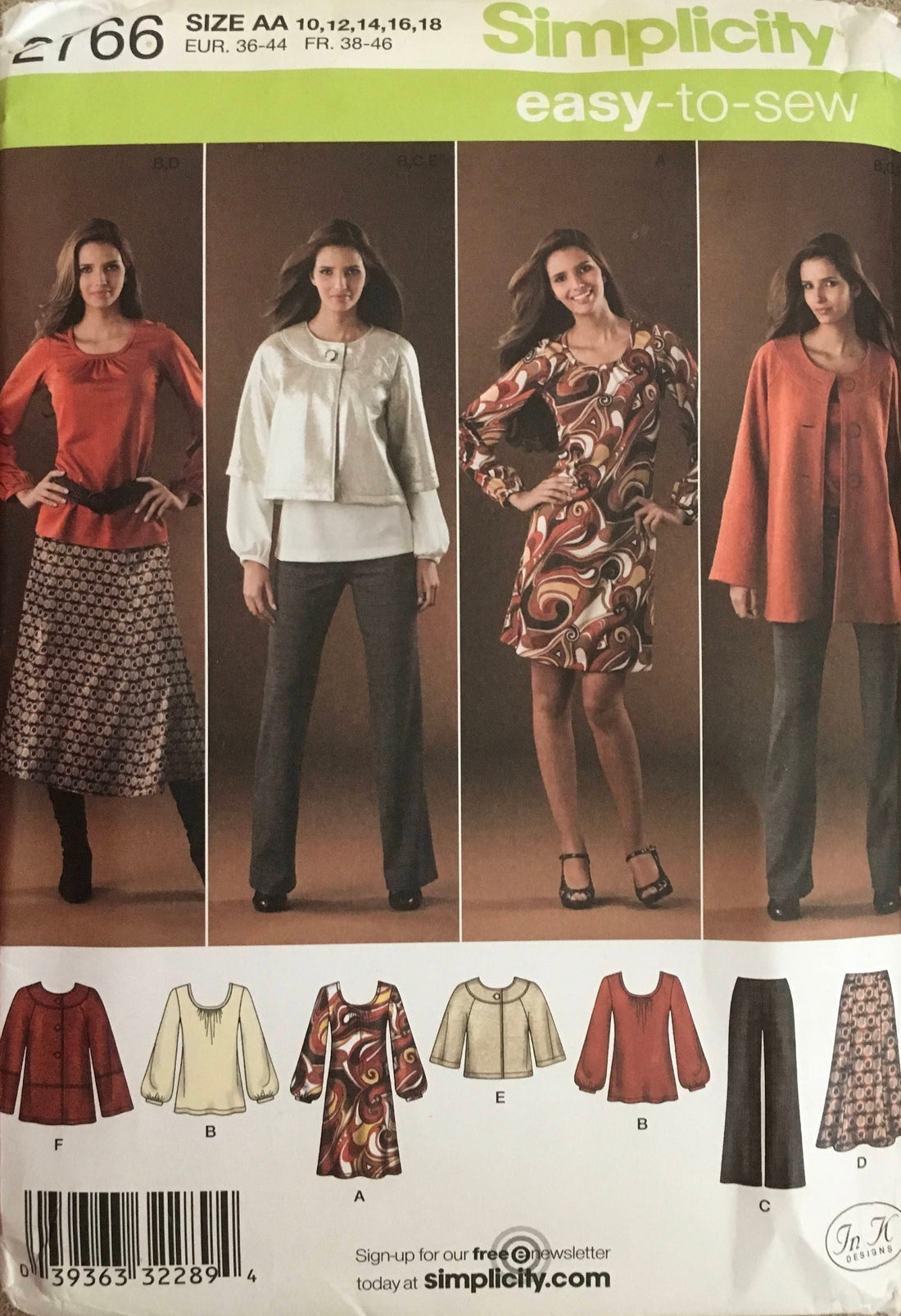 Simplicity 2766 Sewing Pattern UNCUT