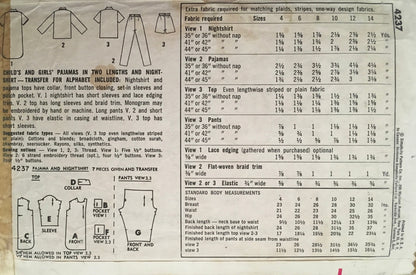 Simplicity 4237 Sewing Pattern (Vintage) CUT