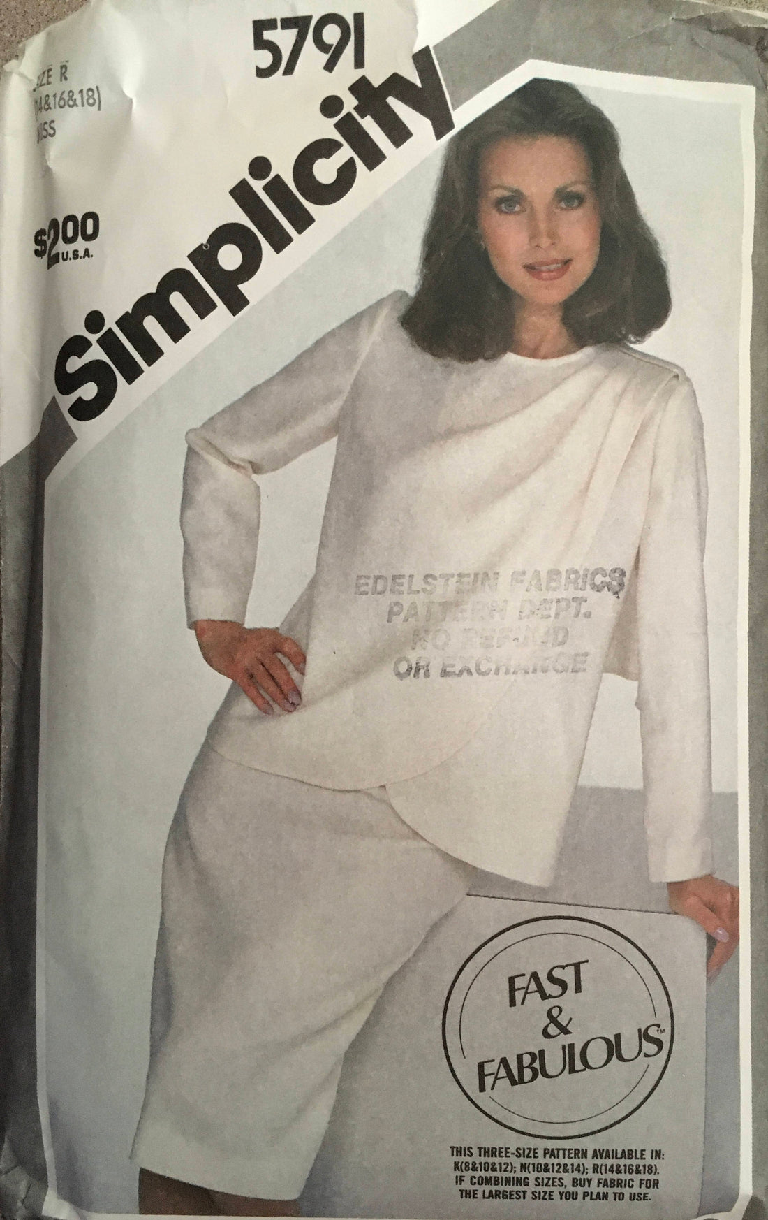 Simplicity 5791 Sewing Pattern (Vintage) UNCUT/CUT