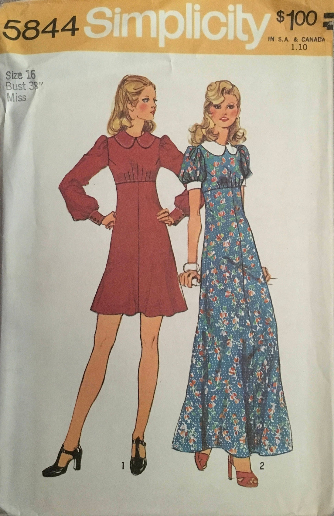 Simplicity 5844 Sewing Pattern (Vintage) UNCUT