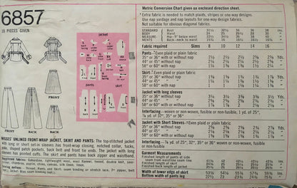 Simplicity 6857 Sewing Pattern (Vintage) CUT