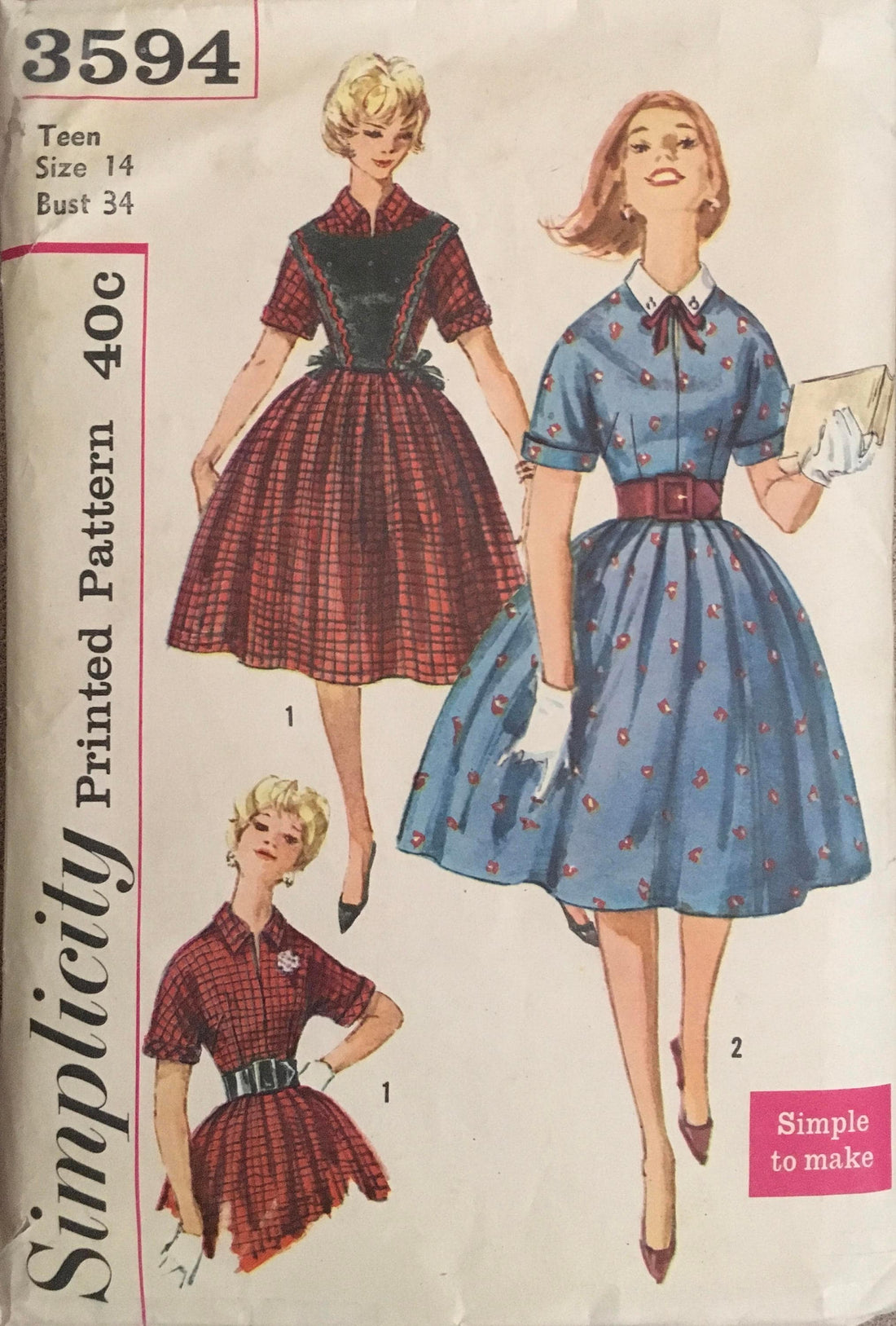 Simplicity 3594 Sewing Pattern (Vintage) UNCUT