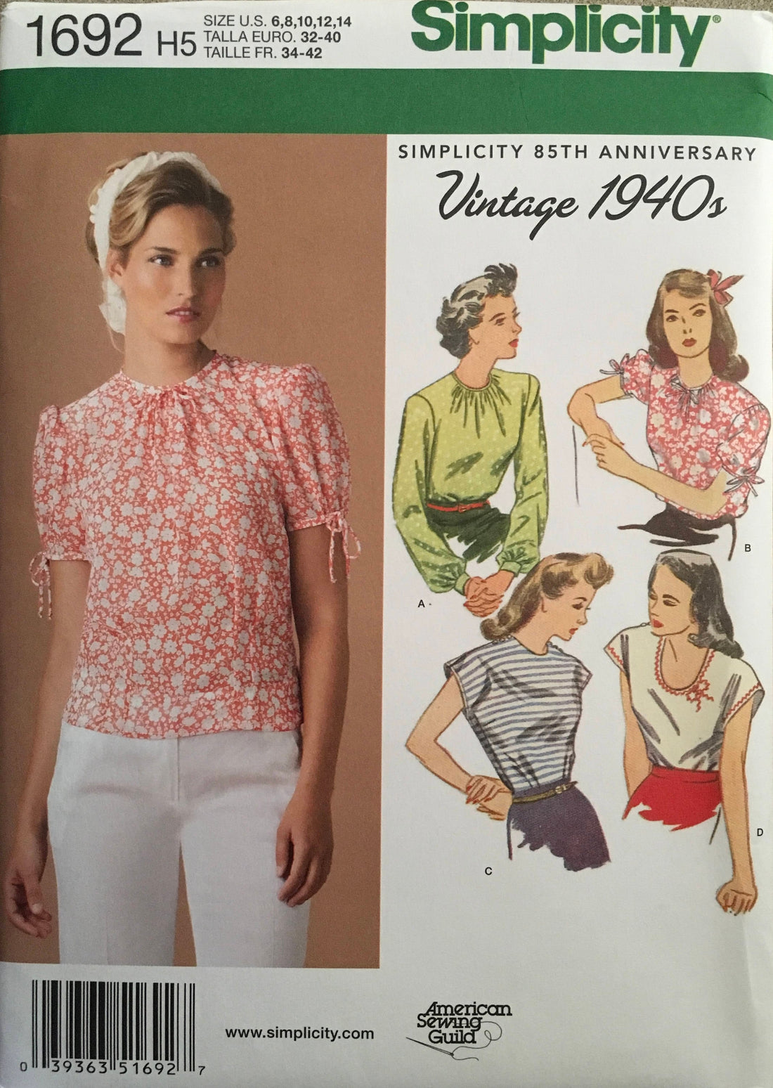 Simplicity 1692 Sewing Pattern UNCUT