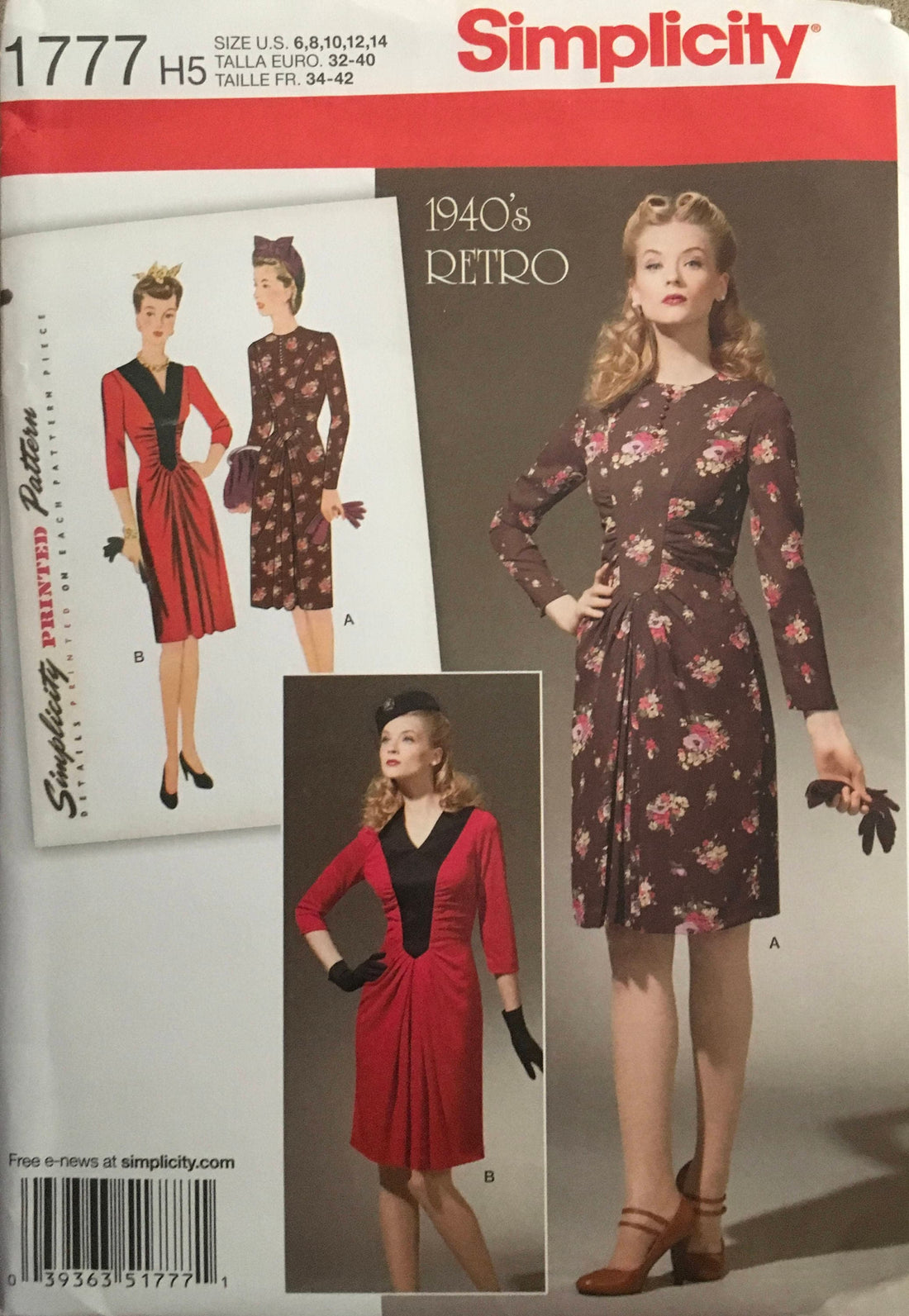 Simplicity 1777 Sewing Pattern (Vintage) UNCUT