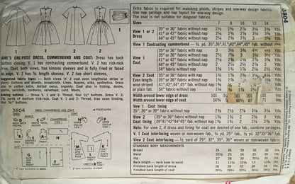 Simplicity 3804 Sewing Pattern (Vintage) CUT