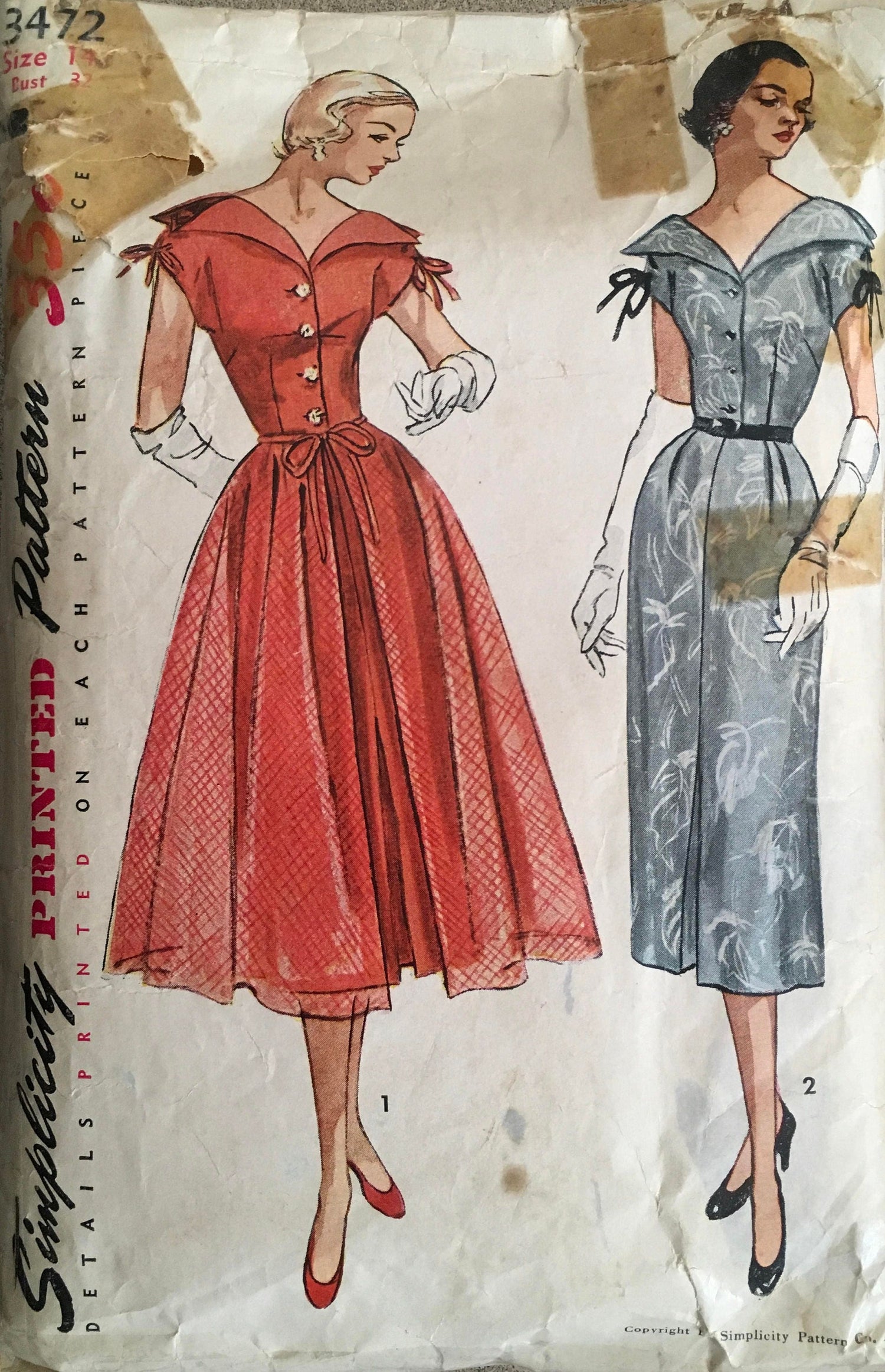 Simplicity 3472 Sewing Pattern (Vintage) CUT