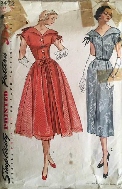 Simplicity 3472 Sewing Pattern (Vintage) CUT