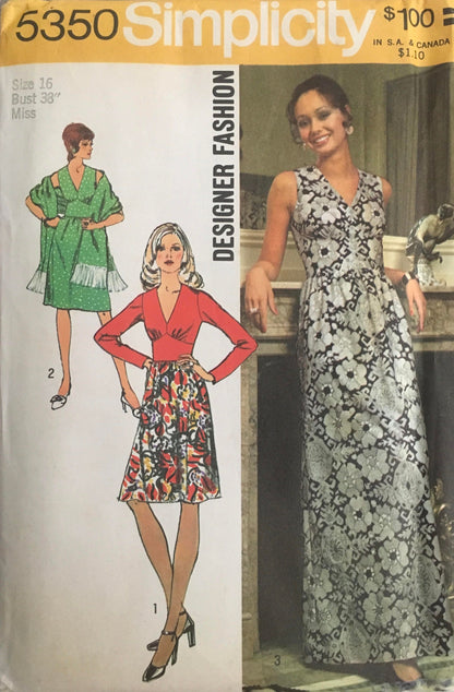 Simplicity 5350 Sewing Pattern (Vintage) UNCUT/CUT
