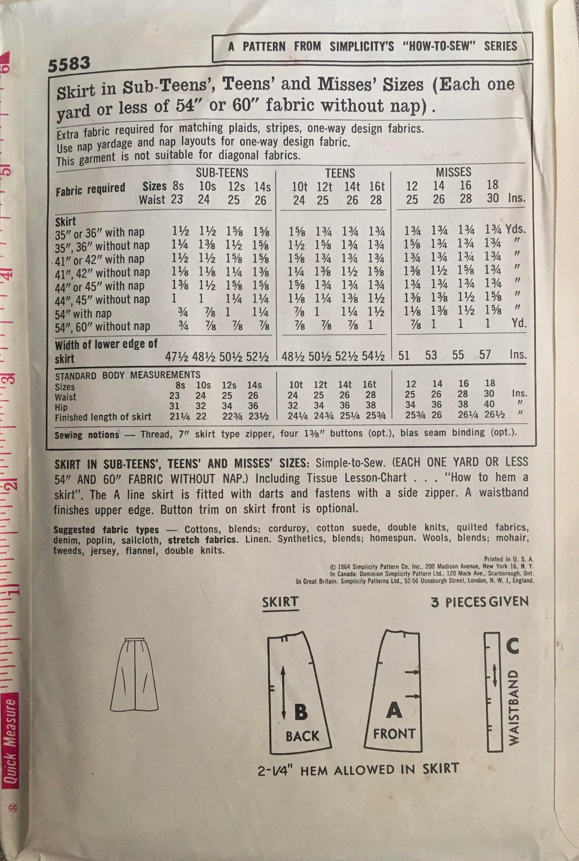 Simplicity 5583 Sewing Pattern (Vintage) UNCUT