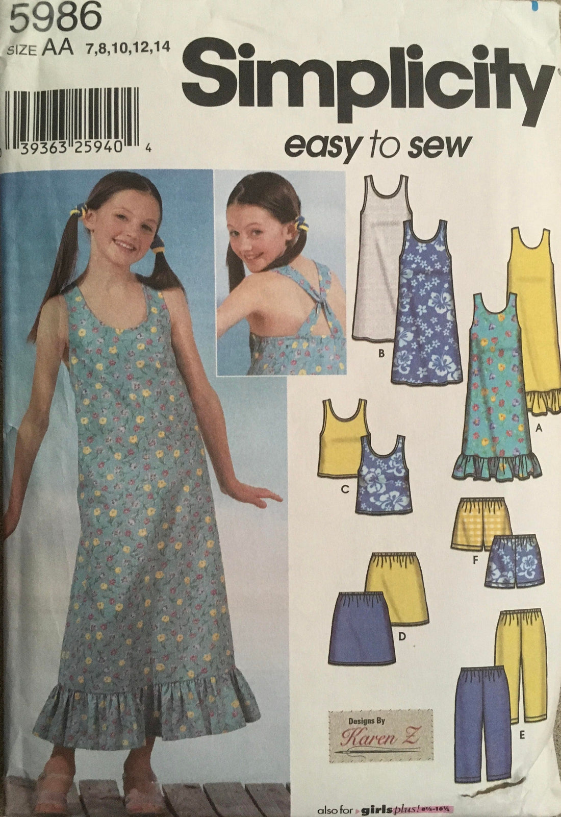 Simplicity 5986 Sewing Pattern (Vintage) UNCUT