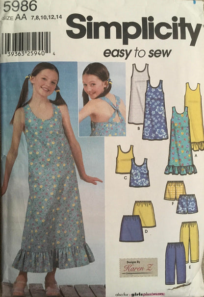 Simplicity 5986 Sewing Pattern (Vintage) UNCUT