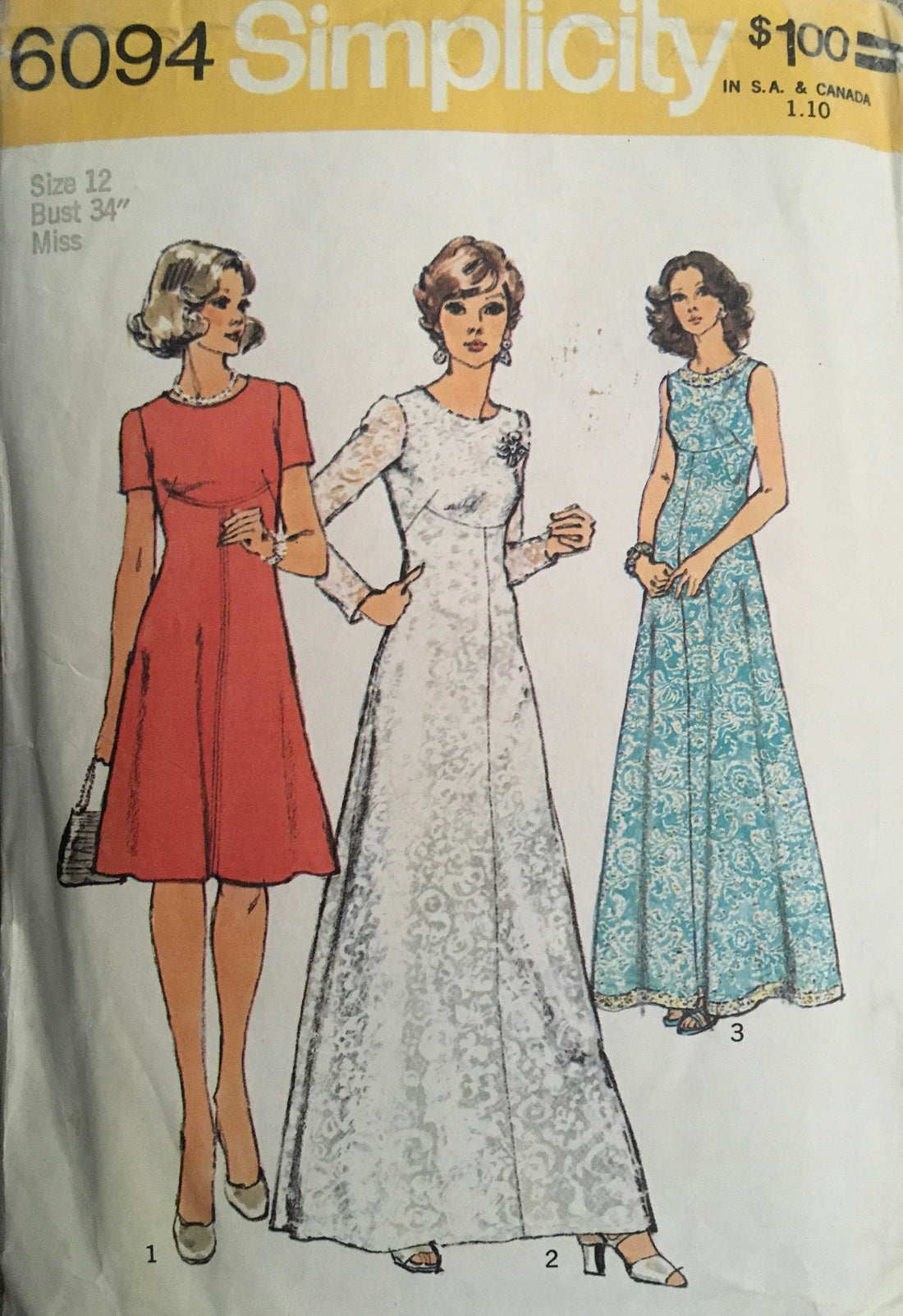 Simplicity 6094 Sewing Pattern (Vintage) CUT