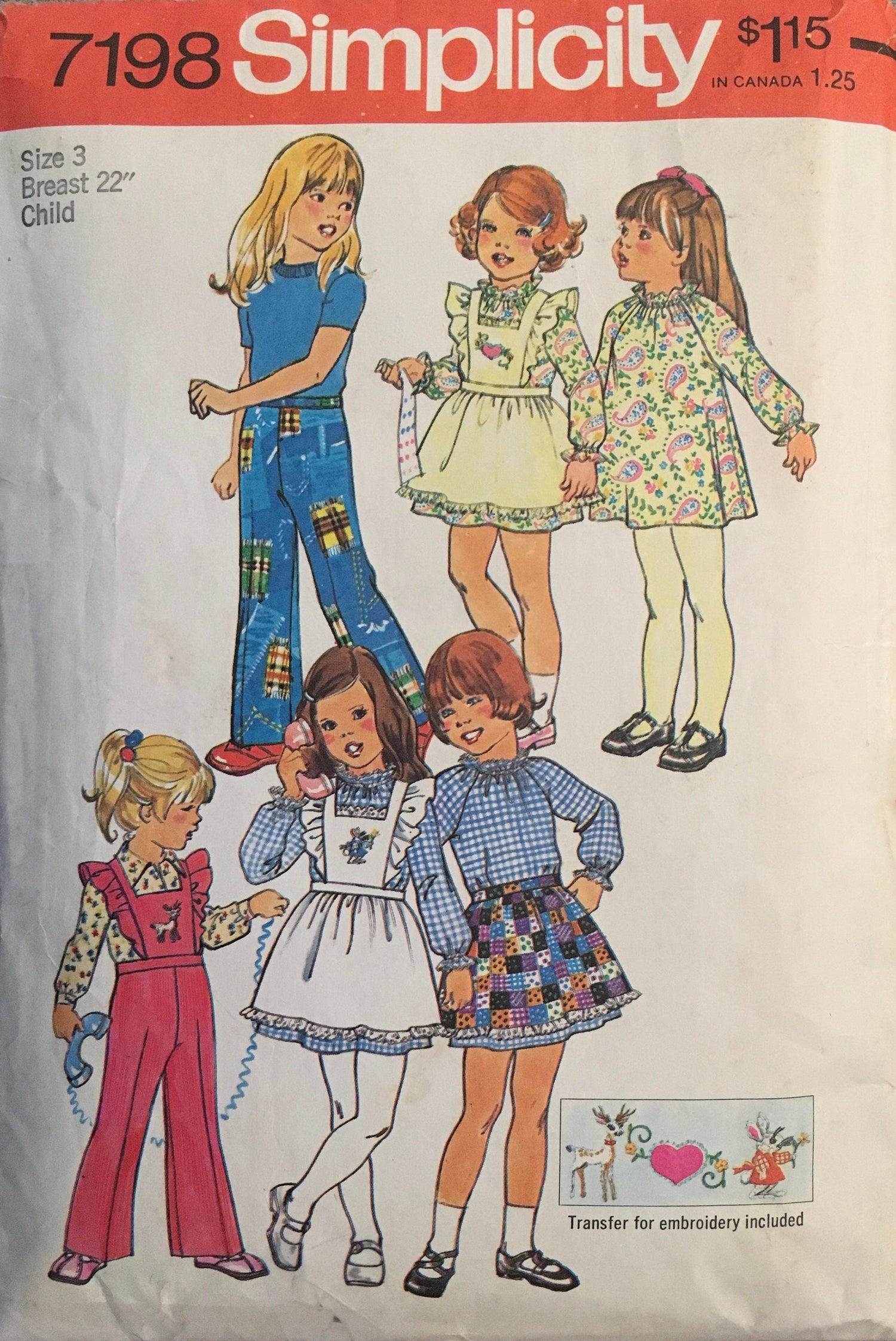 Simplicity 7198 Sewing Pattern (Vintage) CUT