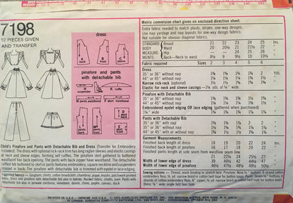Simplicity 7198 Sewing Pattern (Vintage) CUT