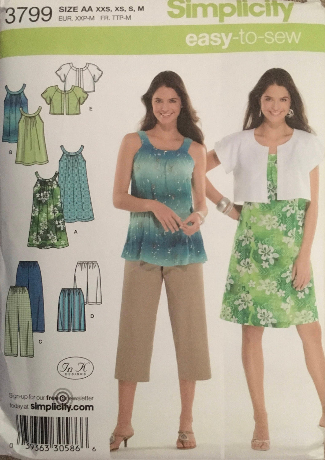 Simplicity 3799 Sewing Pattern UNCUT