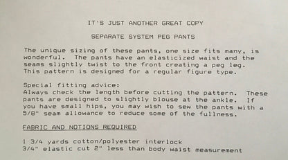 Separate System Pattern (Vintage) UNCUT